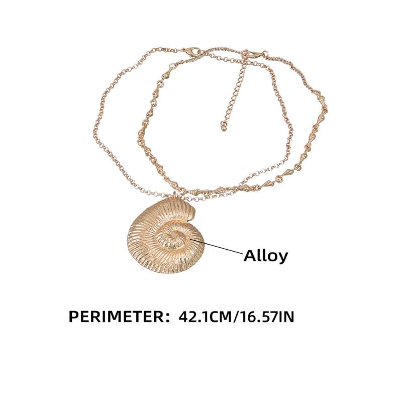 Collier à pendentif conque punk pour femmes filles gothique doux cool chaînes clavicule grossières double couche accessoires Y2k bijoux