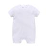 2025 Summer Baby Girl Short Sleeve Solid Color Romper