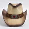 Cappello Western da Cowboy in Paglia Estivo per Uomo Donna Viaggio Outdoor Jazz Spiaggia Cappello da Sole sombreros de vaquero