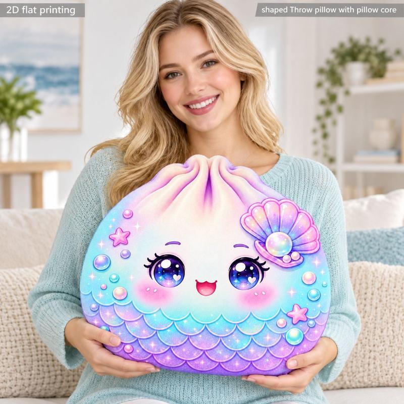 Kawaii Galaxy Dumpling Pillow Starry Bao Cushion Cute Space Throw Pillow Shaped Stuffed Floor Cushion For Home Decor Gift