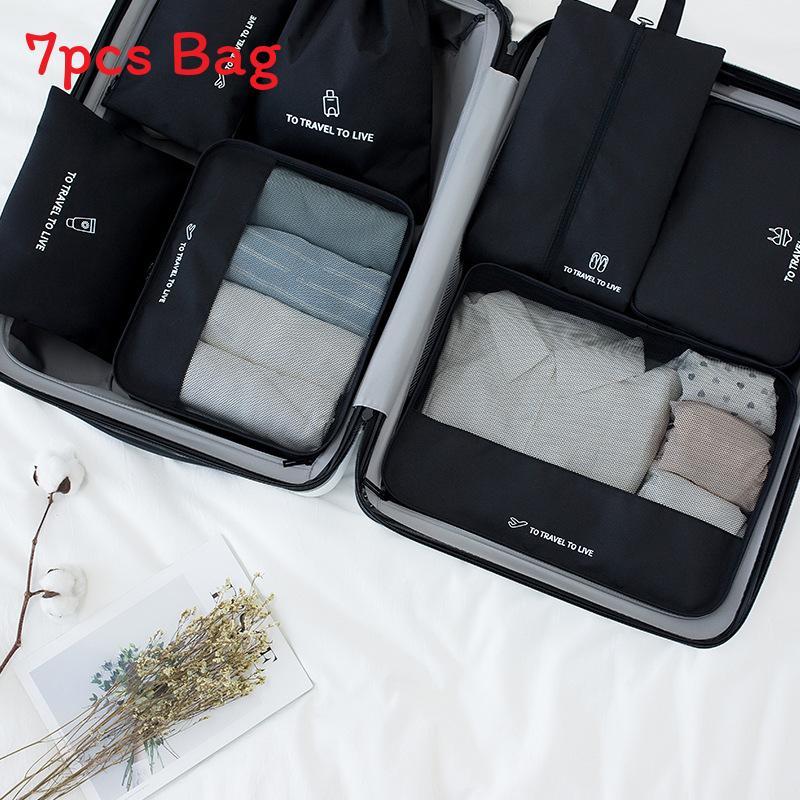 Travel Organizer Set With Waterproof Polyester Fabric For Packing And Storage In Suitcases