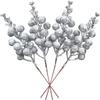 16 Pack Christmas Glitter Berries Stems, 8" Artificial Christmas Picks Snowy Berry Stems for Christmas Tree Ornaments, DIY Xmas Wreath, Crafts,Holiday