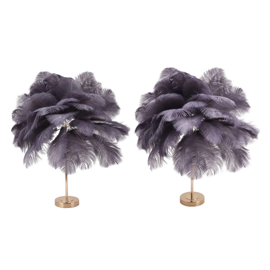 Feather Table Lamp 3 Color Dimmable Touch Switch USB Plug In Romantic Modern Decorative Bedside