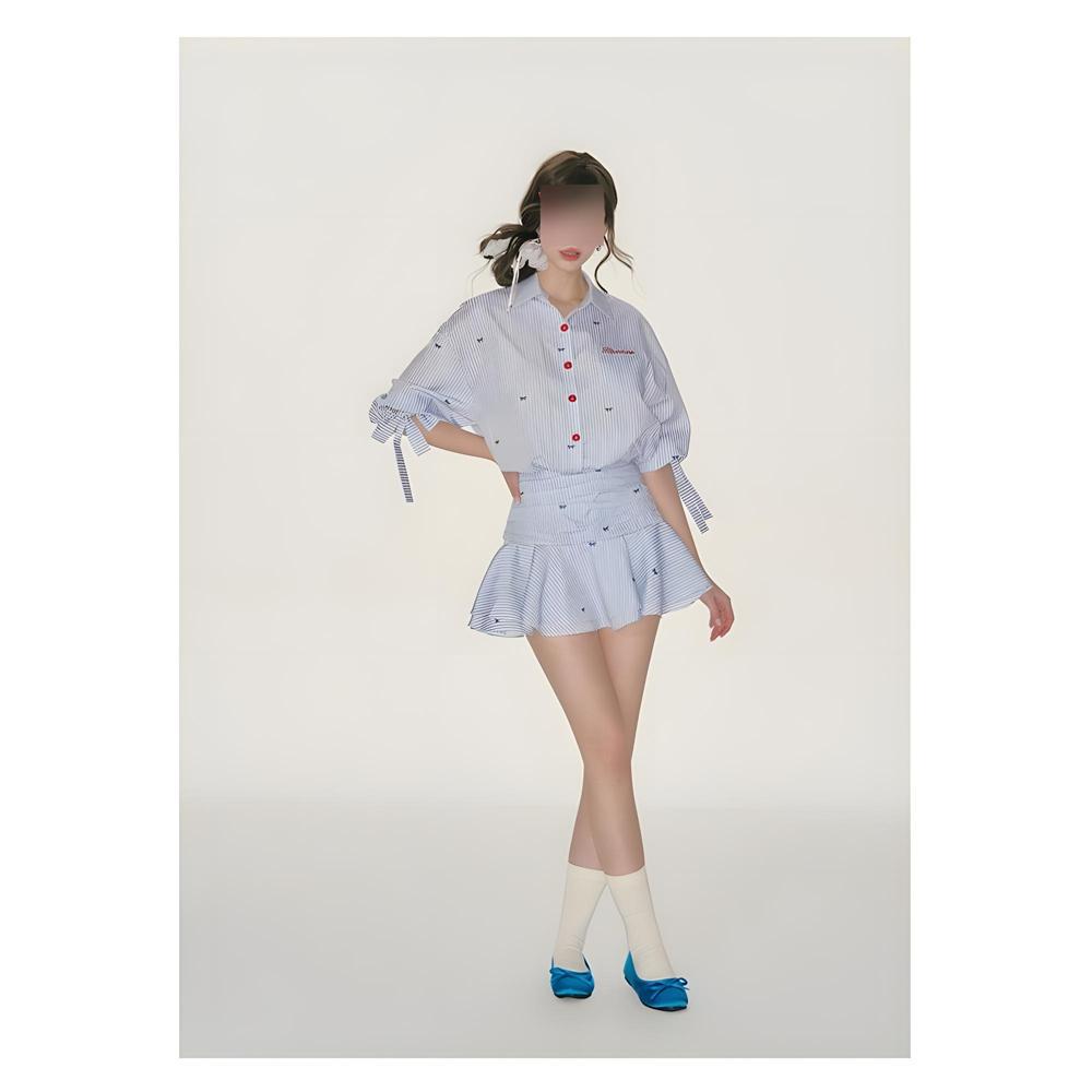 

Платье-рубашка miu department в стиле колледжа, женское, новое, с темпераментом, с плиссированной короткой юбкой на талии, детское, весеннее, для отдыха XL- (recommended 110-60kg)