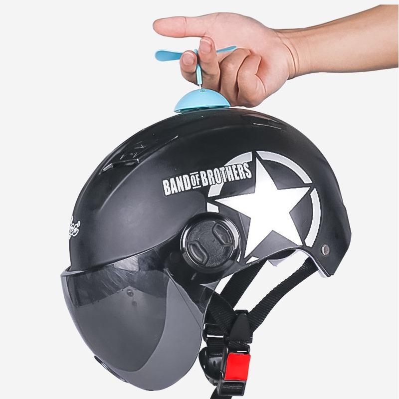 Luminous Bamboo Dragonfly Motorcycle Helmet Decoration Wind Power Electric Vehicle Bike Glowing Helmet Night Driving Accessories