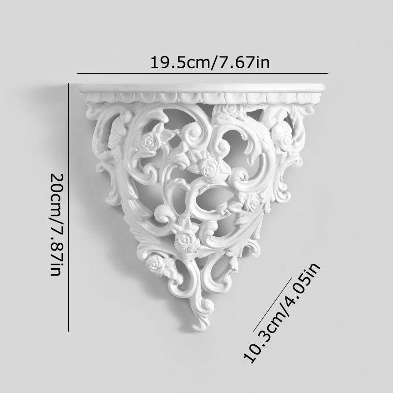 1 Stück Regaldeko Europäisches 3D-Lagerregal Modische florale Handwerkskunst Wandmontiert Wandkunst Harz Zuhause Wohnzimmer