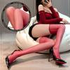 Sexy Horse Oil Shinny Silk Stockings for Women Non-Slip Thigh High Socks Summer Ultra Thin Sheer Hosiery Lingerie