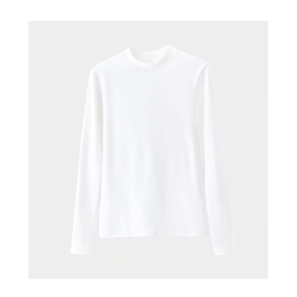 Haut d'automne/hiver en velours à col montant et manches longues, coupe slim pour femme