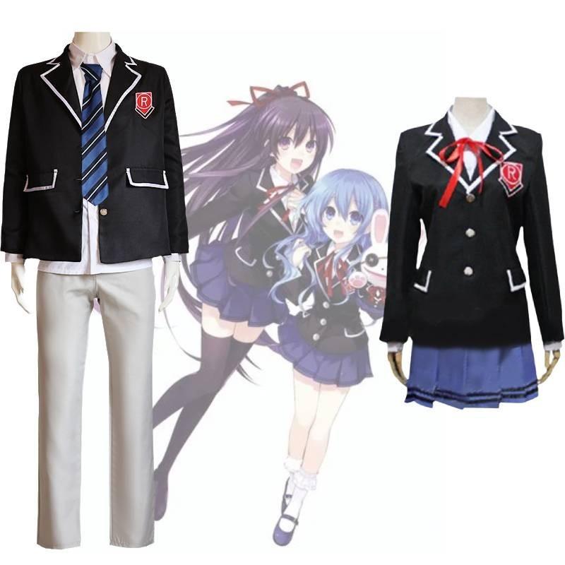 High-quality Polyester Date A Live Cosplay Costume Shido Itsuka And Tohka Yatogami Anime Uniform Jk Style