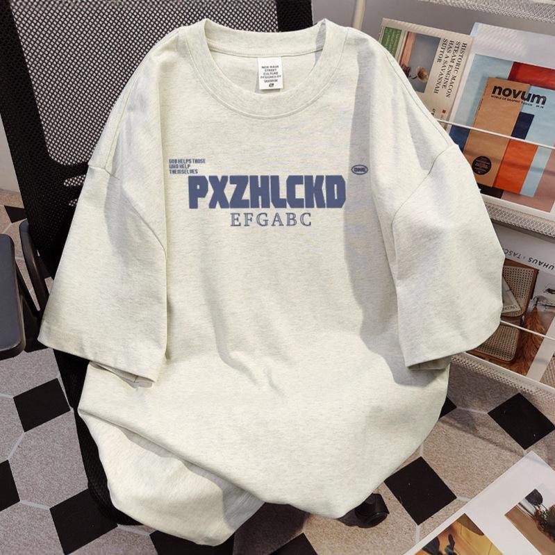

American pure cotton graffiti letter printing short-sleeved t-shirt women s summer new niche loose and versatile couple s top m (recommended 40-52.5kg )