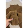 Niche Women's Thick Autumn Winter Sweater, Korean Style Versatile Half-High Collar Base Layer.