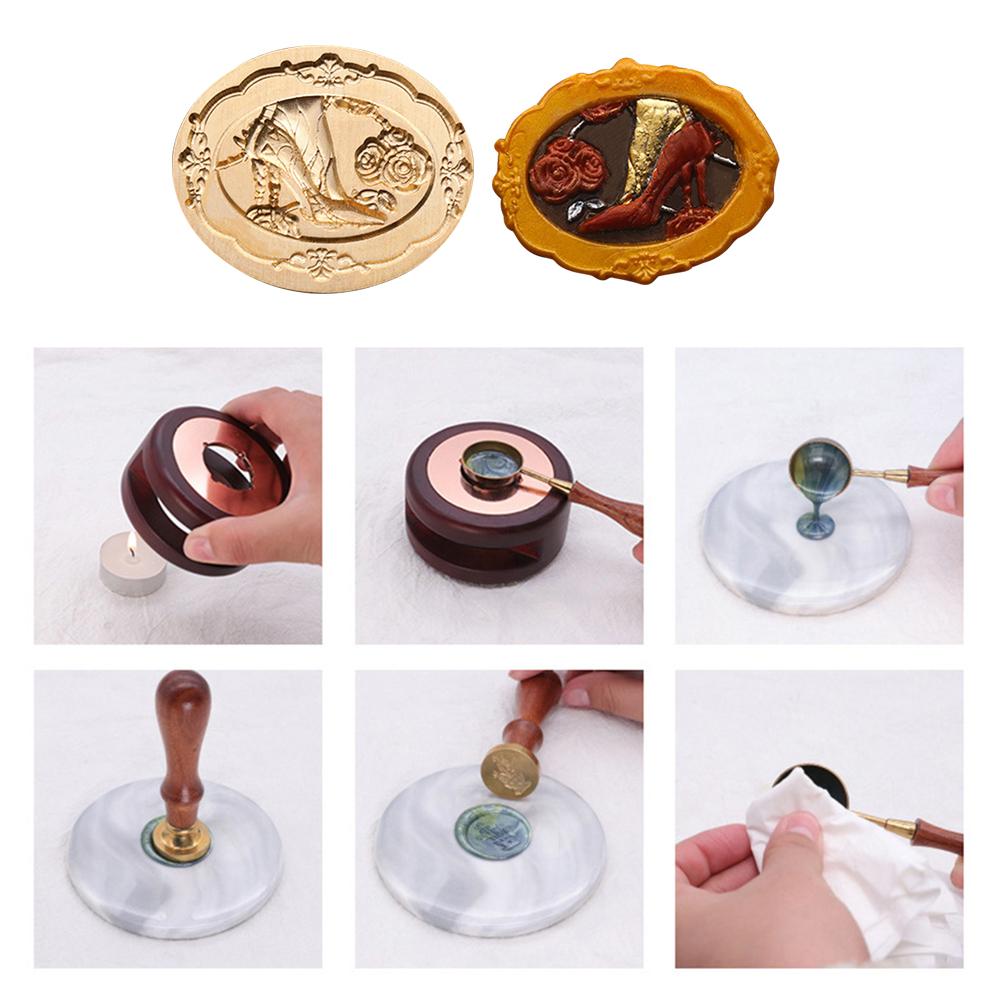 DIY Wax Grain Seal Head Multipurpose Metal Art Seal Head Ornamental Enamel Seal Head Envelope Decorative for Wedding Invitations
