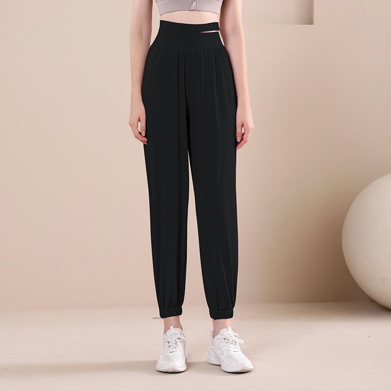 Damen Schnelltrocknende High Waist Loose Fit Yoga- & Fitness-Schweißhose