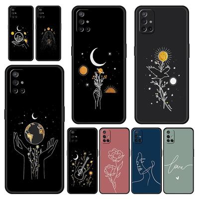 Etui do OnePlus 11 10 9 Pro 9T 12R 10R 9R 9RT 10T 8T 8 7 6T 7T Nord 2T CE 2 5G N200 N10 N100 Pokrowiec Simplicity line Art słońce księżyc