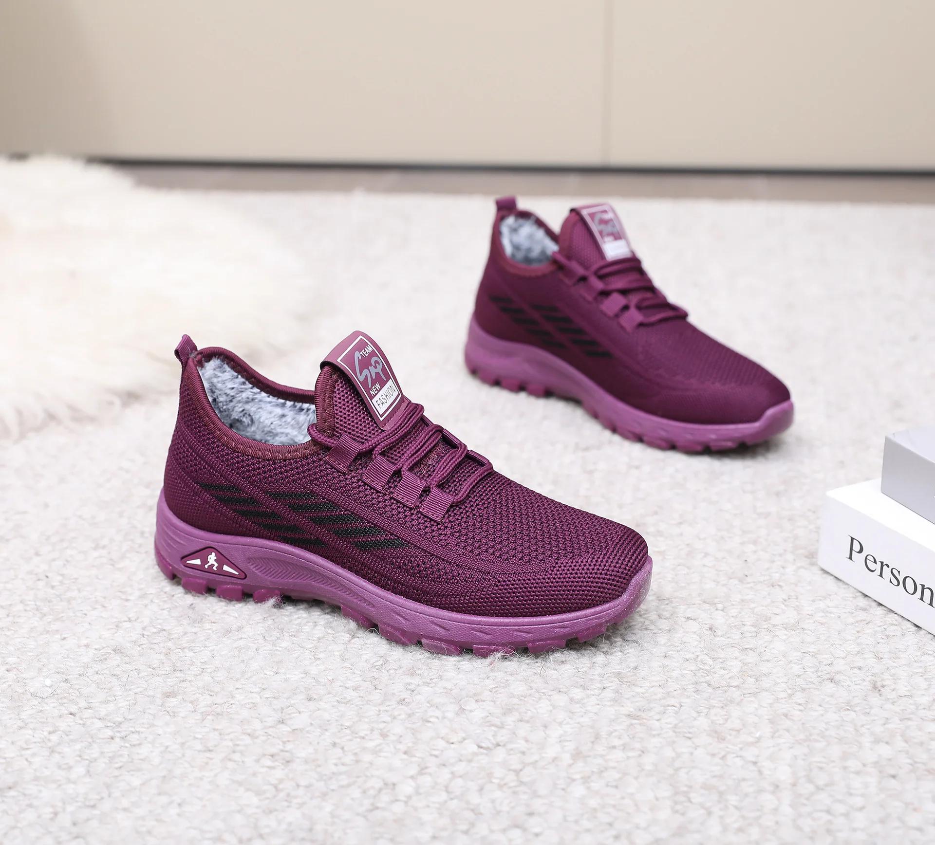 

Модные зимние кроссовки для женщин, удобные хлопковые плюшевые кроссовки, сохраняющие тепло, женские кроссовки для бега на открытом воздухе, спортивная обувь, повседневные туфли на плоской подошве Zapatos 41