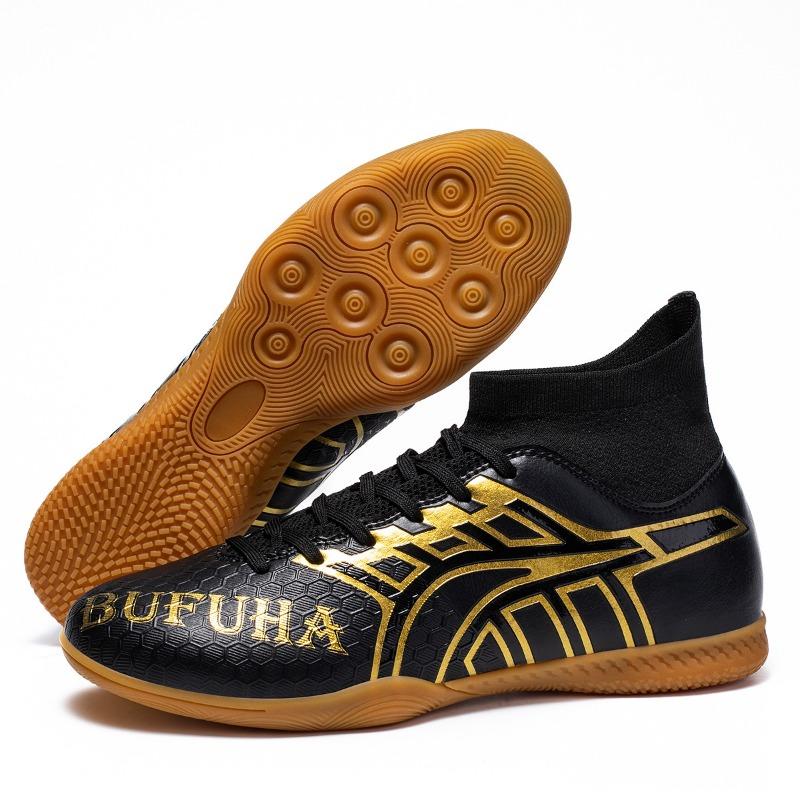 

Футбольные бутсы Мужские высокие с плоской подошвой студенческие соревновательные тренировочные бутсы Искусственная трава Зарубежные футзальные футбольные бутсы 45 чёрный