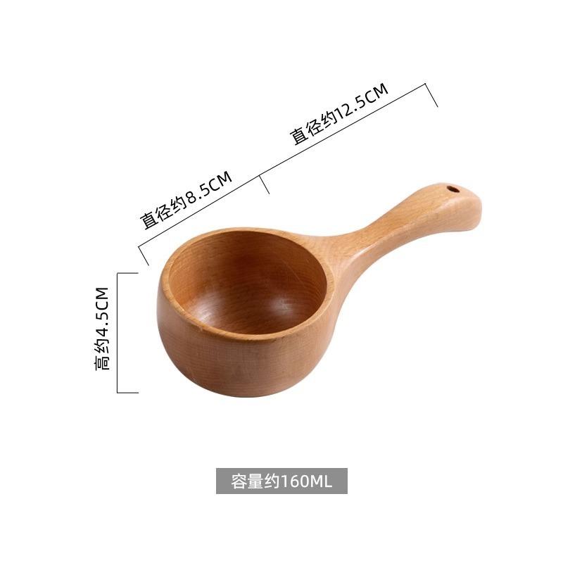 Coffee Measuring Spoons 45ml Walnut Wood Coffee Spoon Baking Tool Soup Spoon Kitchen Cooking Spoon for Salt Sugar Beans Tea