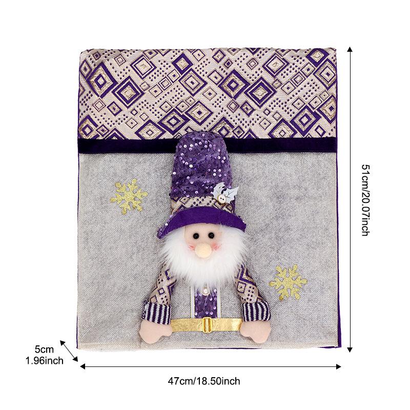 Christmas Chair Dust Cover Cute Cartoon Plush Toy Chair Back Cover Santa Claus Snowman Elk Festival Dress Up New Year Merry Xmas