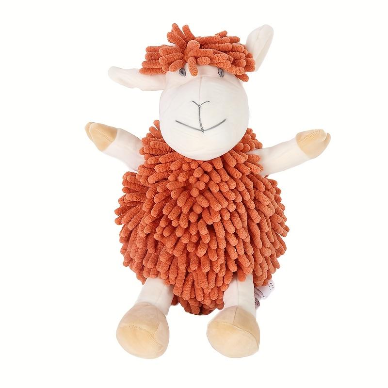 1pc Adorable Sheep-Shaped Hand Towel Soft Chenille High Absorbency Kitchen Bath Towel, Hanging Loop for Wall, Cute Plush Animal Decor for Modern Homes