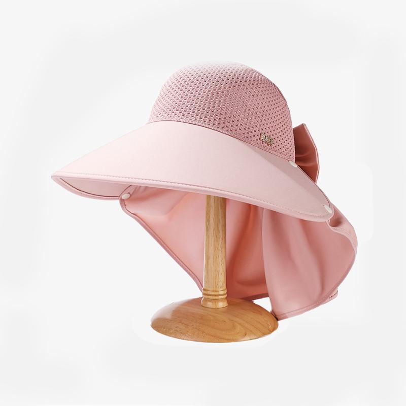 

Стиль Шляпа Универсальный Однотонный Сладкий Бант Женская Уличная Шляпа-Капюшон От Солнца розовый