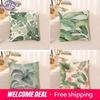 Green Flower Series Pillowcase Car Square Cushion Cover Bed Pillow   Autumn Sofa
