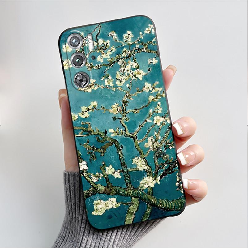 Per ZTE nubia Red Magic 9 Magic9 9S Pro Plus 5G Custodia Moda Farfalle Fiori Sottile Nera Morbida TPU Retro Opaco Copertura Protettiva