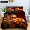 White And Black Skull Gothic Duvet Cover Skeletal Bedding Set Quilt Cover With Zipper Closure Queen Size Comforter Sets Decor