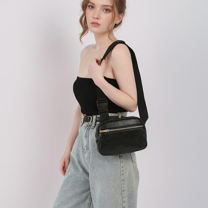 New adjustable belt trendy cool handsome fanny pack solid color versatile women's backpack diagonal span fanny pack