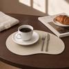 Heat Insulation Placemats, Cashew Nut Shape Pad for Dining Table, Double Side Faux Leather Table Mat for Plates, Nordic Kitchen Decor