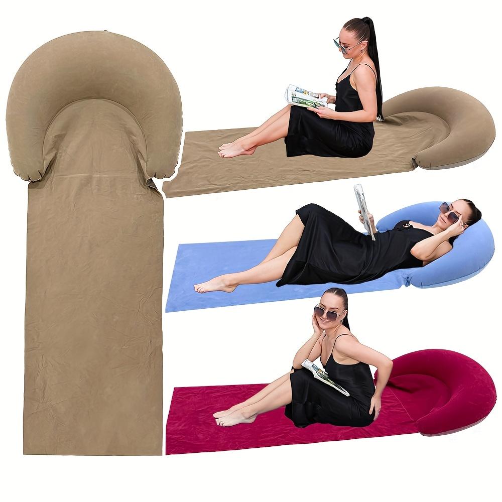 1pc Beach Mat with Inflatable Headrest, Outdoor Mat, Sand-Proof, Suitable for Outdoor Camping and Picnics, Placemats, Single Person Sleeping Pad