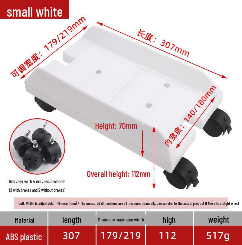 Wheeled ABS Plastic Desktop Computer Stand with Movable Pulley