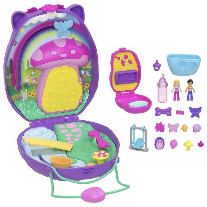 Polly pocket maman et bébé hérissons coffret sac à main 2 figurines - jbj91 4ans et plus