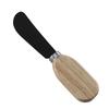 Cross-Border Cheese & Fruit Knife Set: Black Cheese Knife, Butter Spreader, Fork with Rubberwood Handle.