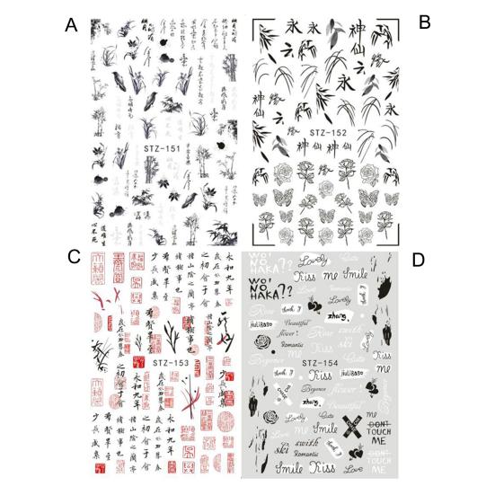 Modern Nail Decals Waterproof PET Removable Easily