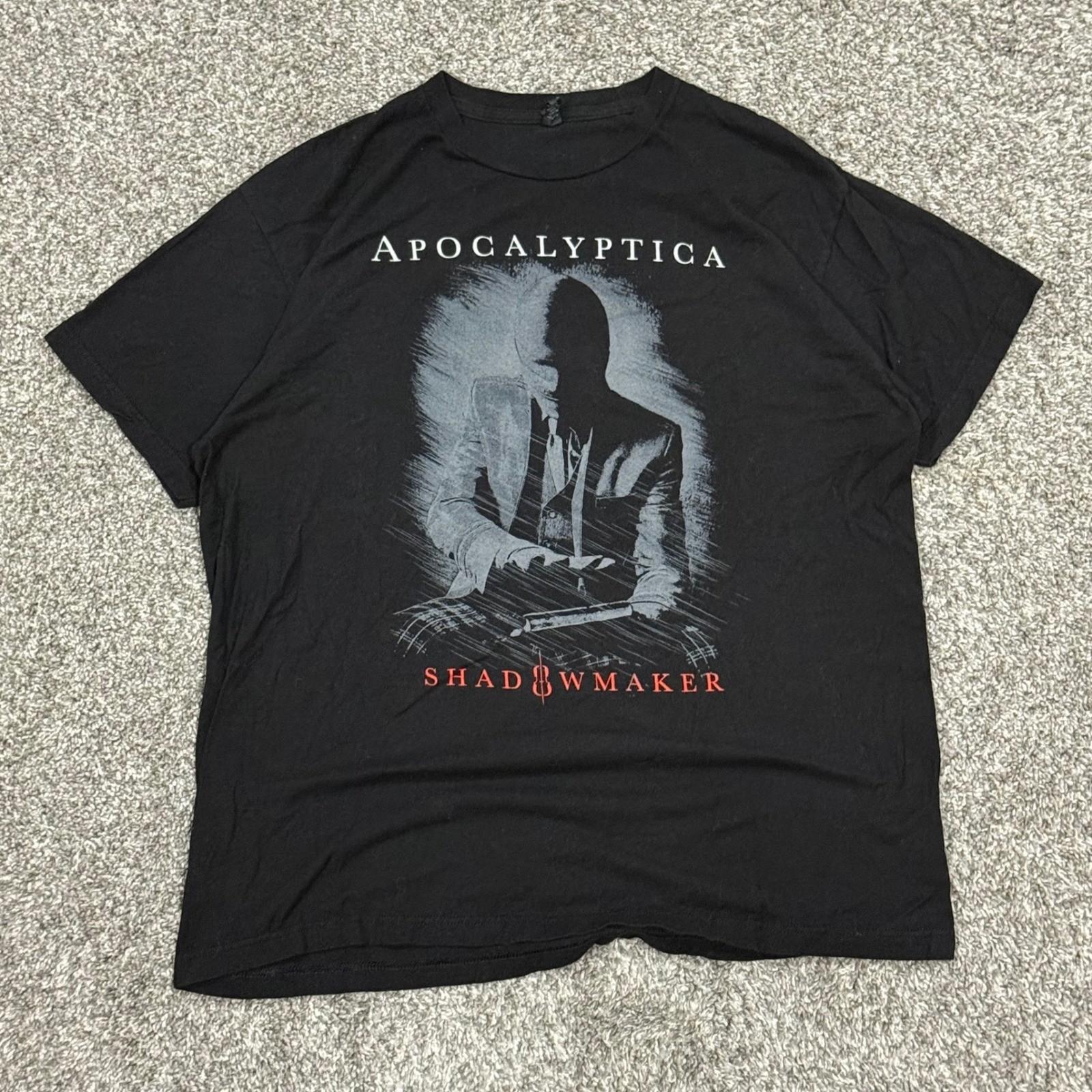 Apocalyptica Shadowmaker Tour 2015 Mens XL Black Graphic T-Shirt Tultex Band Tee Unisex T-Shirt XXXXL