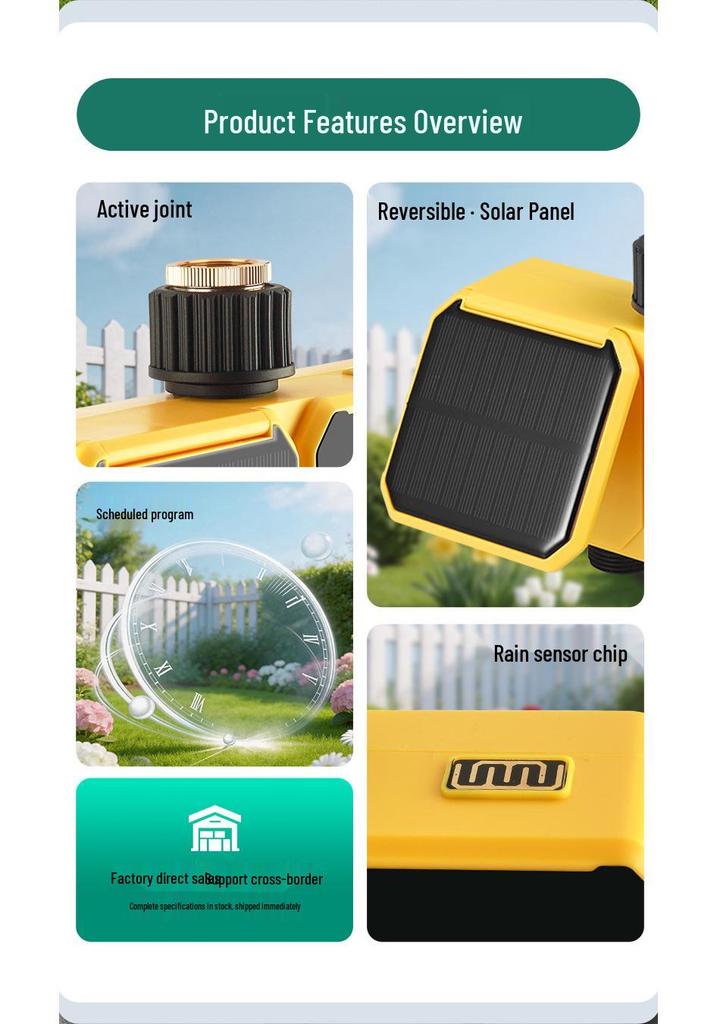 Solarbetriebener intelligenter WiFi-Tropfbewässerungs-Timer: 4-Wege Automatisches Blumenbewässerungssystem
