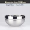 Large Double-Layer Insulated Stainless Steel Bowl with Lid - Anti-Scald, Anti-Drop, for Children and Adults, Ideal for Rice and Soup.
