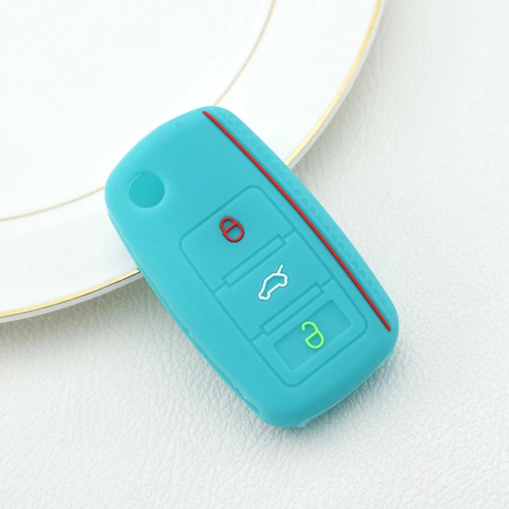 2 3 Buttons Silicone Flip Rubber Car Key Cover Case For VW Volkswagen Golf 5 6 7 MK4 Bora Amarok Polo Jetta Altea Alhambra Fob