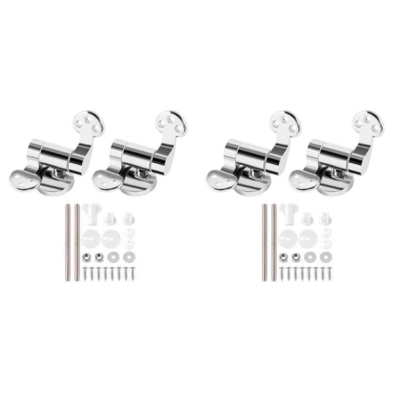 A03F-Charnière de Siège de Toilette 2 Paires de Remplacement Charnières en Acier Inoxydable Pour Tous les Couvercles de Siège de Toilette Siège de Toilette à Fermeture Douce Accessoires