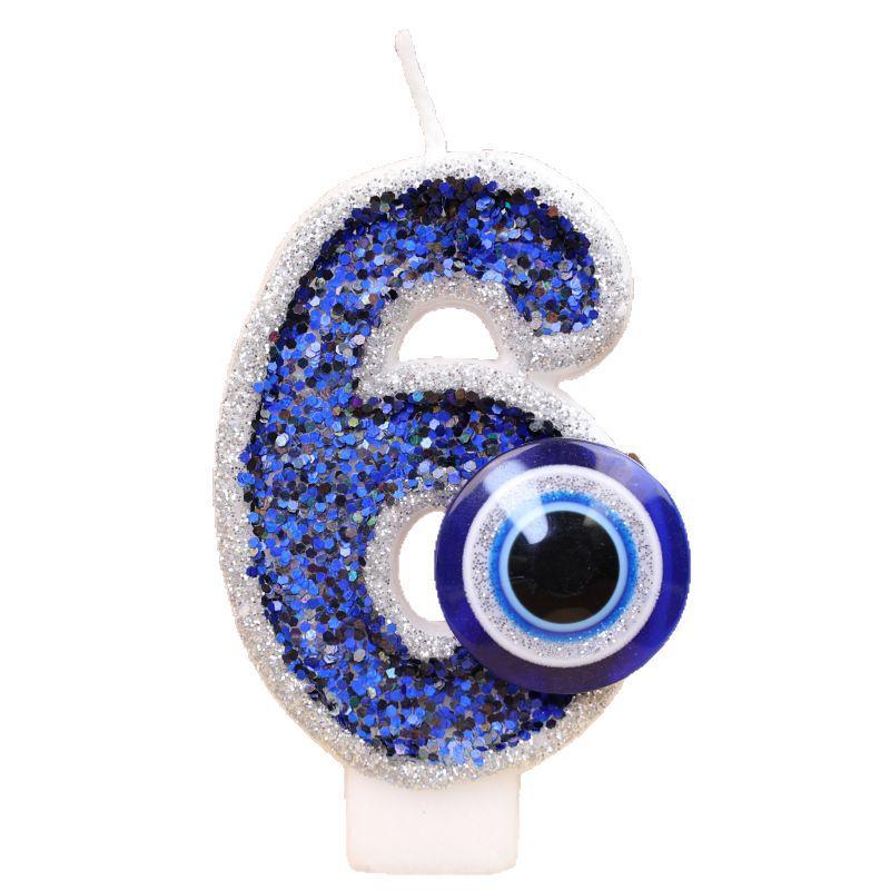 Digitale Geburtstagskerze, Kuchendekoration, Party, handgefertigt, DIY, digitale Kerze, Teufelsauge