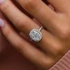 Einfacher Sterling Silber Ovaler Fingerring Band Strahlender Brillanter Zirkonstein Vier Krallen Fassung Hochzeitsjubiläum Geschenk
