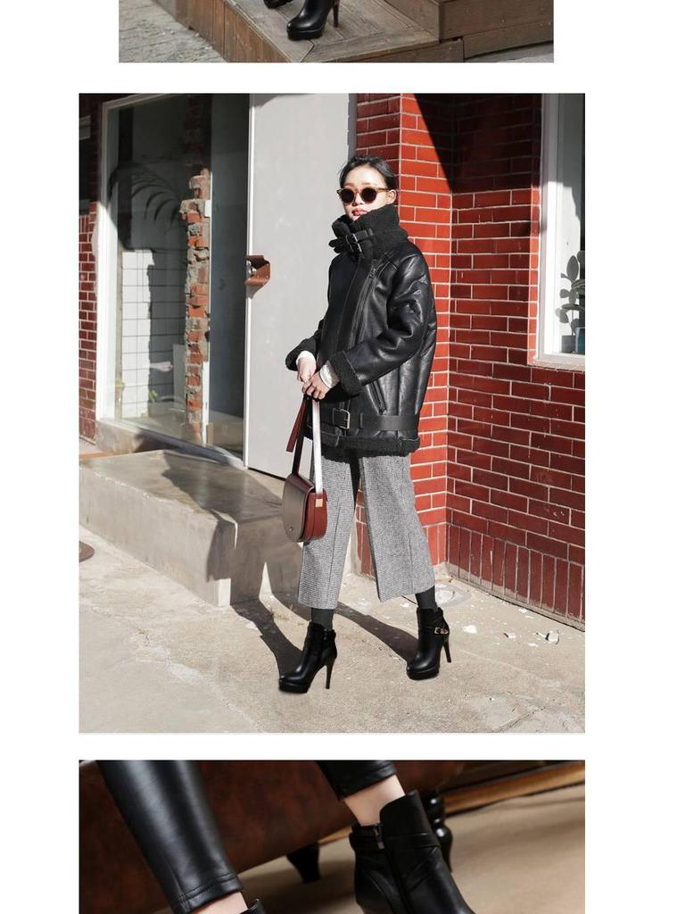 Women's Korean Style Platform Stiletto Ankle Boots - Versatile Autumn/Winter Cotton High Heels