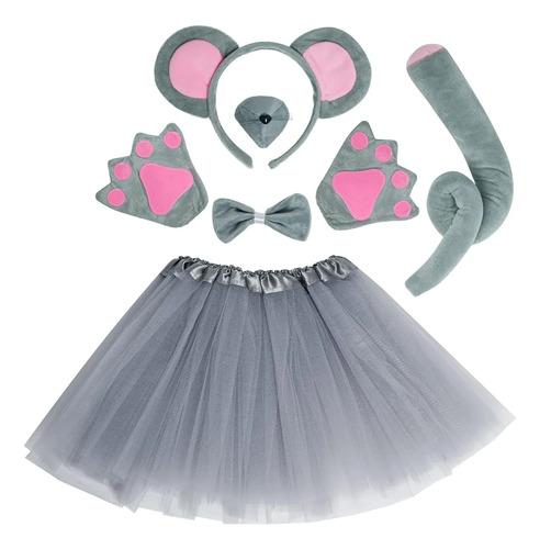 Mouse Costume Set With Ears, Headband, Nose, Bow Tie, Tail
