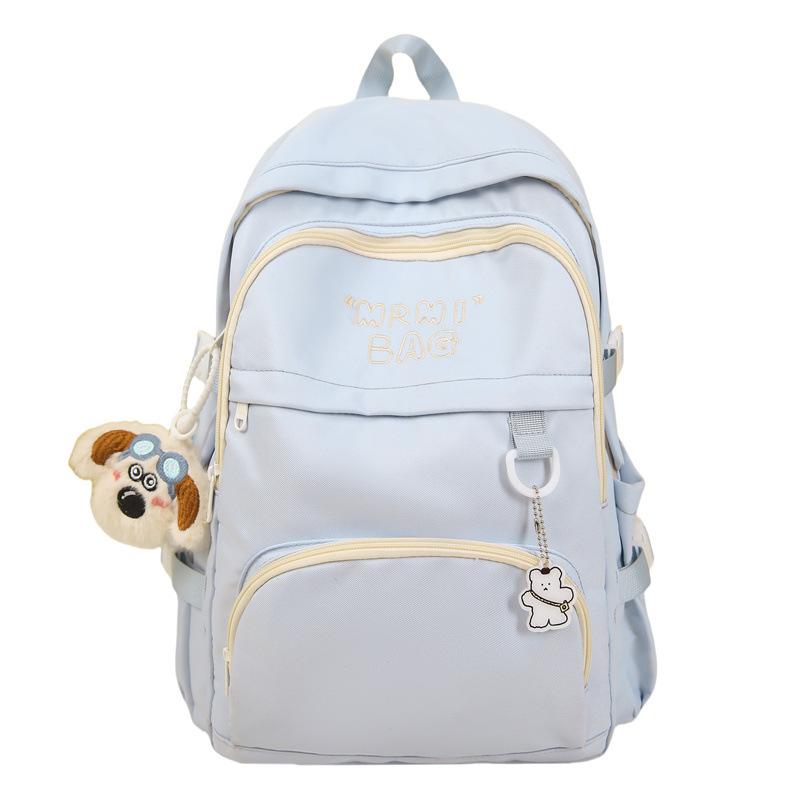 

Рюкзак с вышитыми буквами, контрастный цвет, школьный рюкзак для студента, женский кампусный рюкзак синий