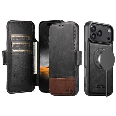 iPhone 17 Pro Max Flip Case: Card Slot, Magnetic Snap, Wireless Charging Stand, Leather 2-in-1 Design