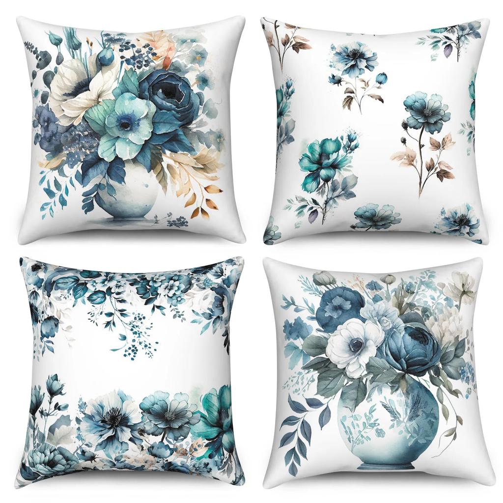 Modern Sofa Pillow Cover Living Home Decor Tropical Flower   Decorative Cushion  Throw