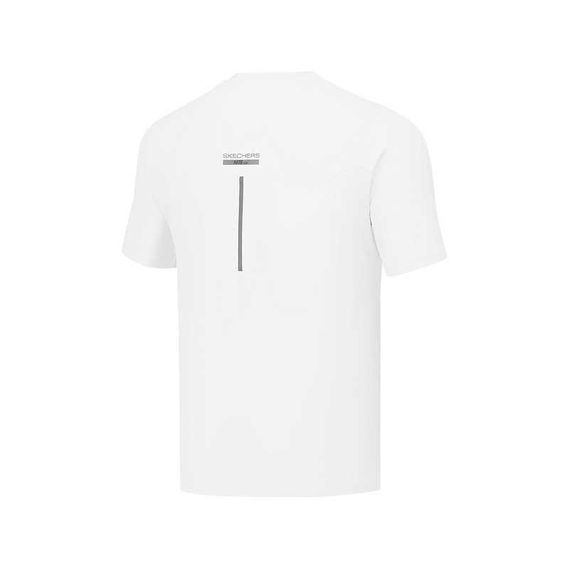 Skechers Godri Comfortable Sports Series Casual Simple Versatile Short Sleeve T-Shirt Men tops Bright-White P225M019-0019