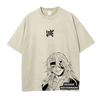 Dämonen Jäger: Kimetsu no Yaiba Tengen Uzui Line Art Vintage Washed Oversized T-Shirt | Anime Streetwear Tee
