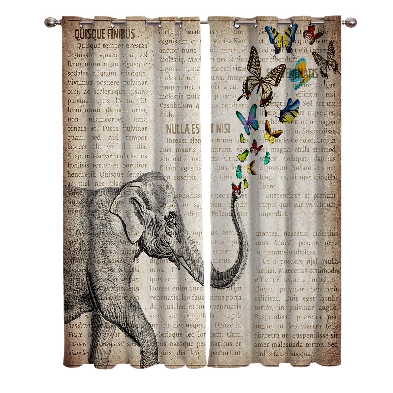 Газетный слон Шторы для гостиной Декоративные элементы Гостиная 135W x 60H(cm) — фото 6