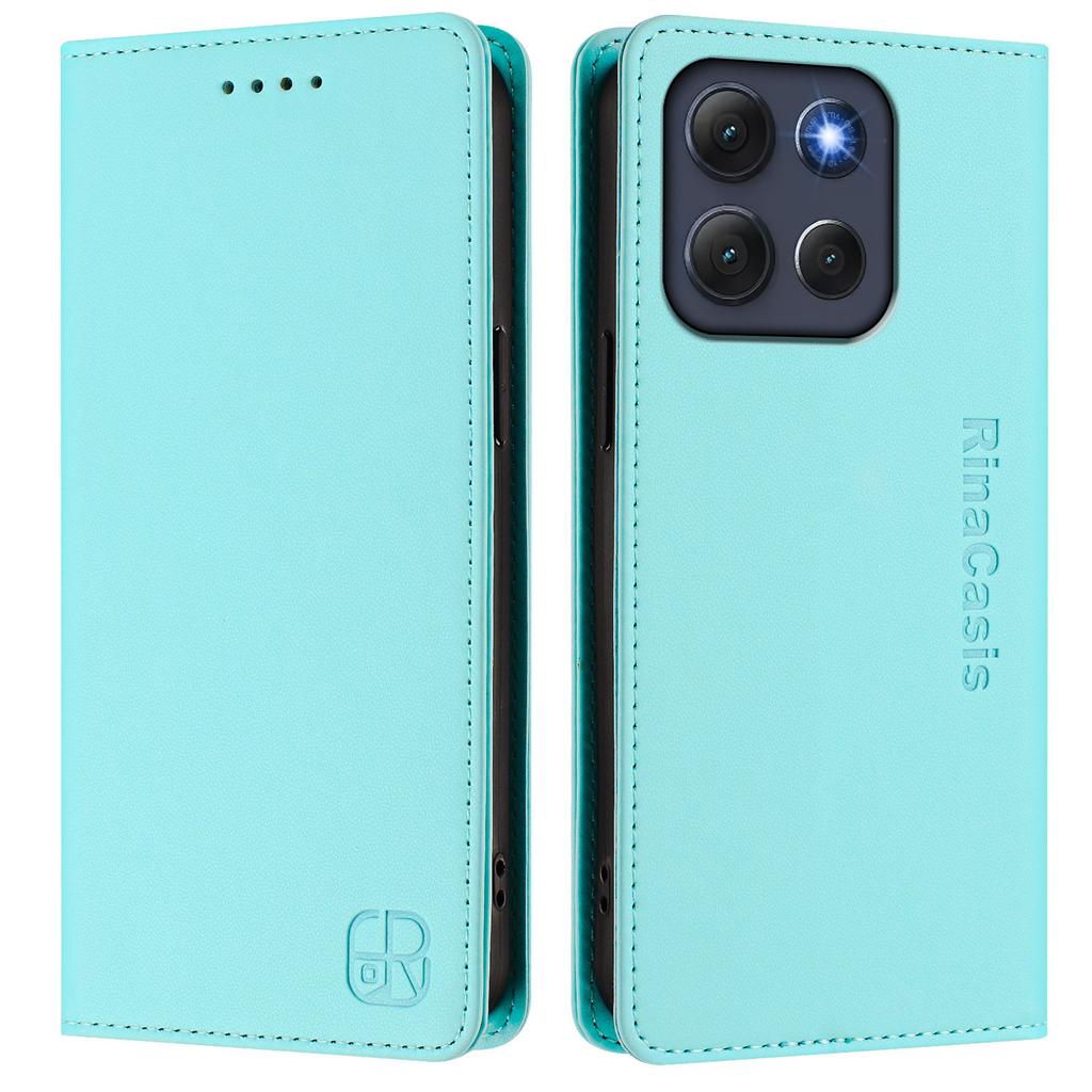 For Motorola Moto G86 5G Leather Case RINACASIS RC01 Phone Cover with RFID Blocking Wallet Stand